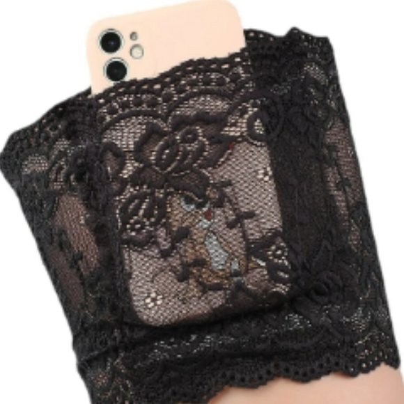𝅺black Lace Lingerie Phone Garter Leg Holder - Picture 7 of 7